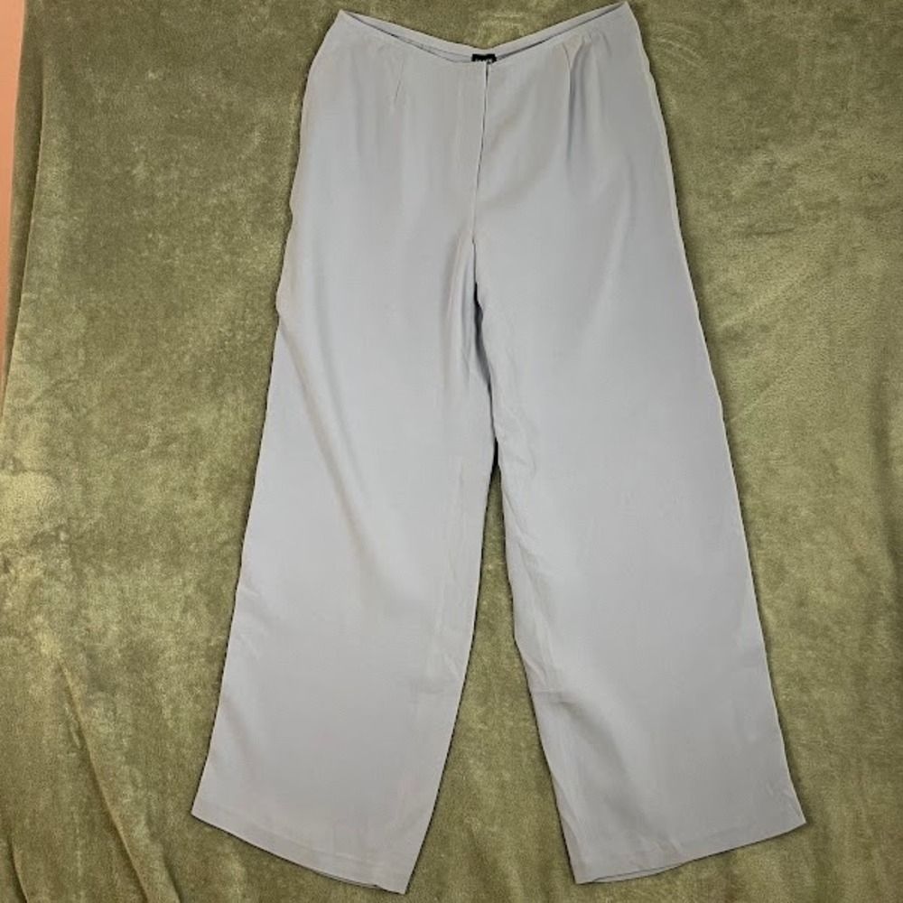 NWT Eileen Fisher Hydran Luxe Trousers Womens L Silk Lavendar Career Lightweight